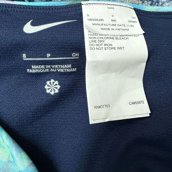 Nike Women Aqua Floral Lace Up Bikini Bottom size S NWT - Picture 3 of 5